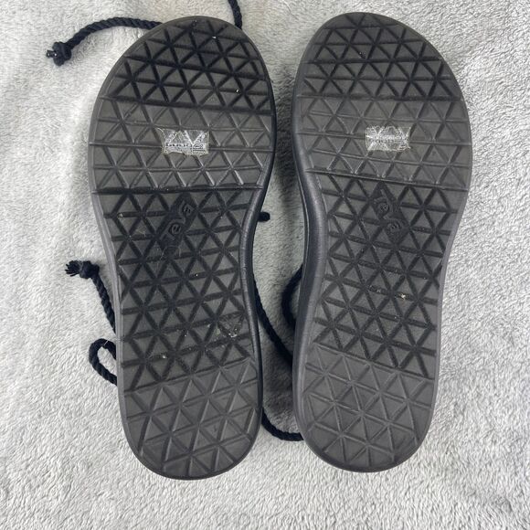 Teva Sandals Twisted Rope Wrap Around Ankle Women Size 8 Black Rare - Picture 7 of 9